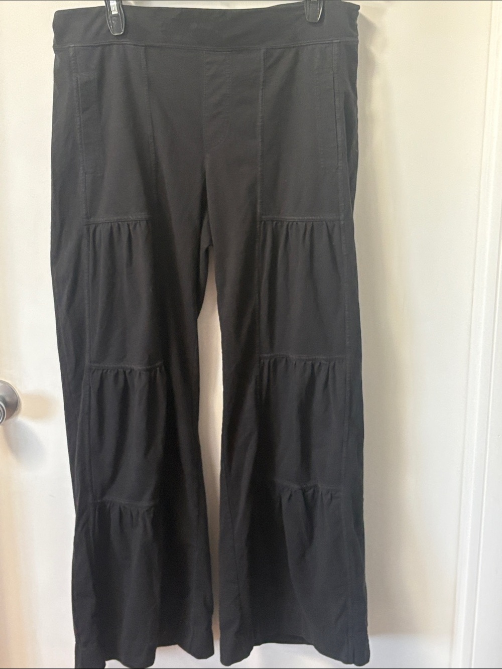 Neon Buddha Black Tiered Wide-Leg Pants